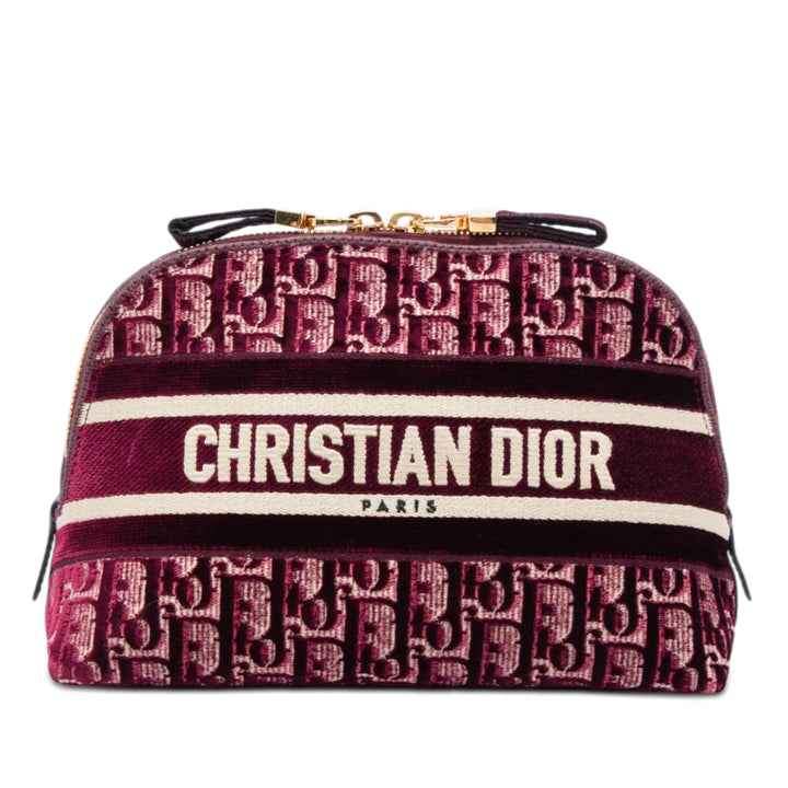 Dior Oblique brodé Velours Cosmetic Pochette