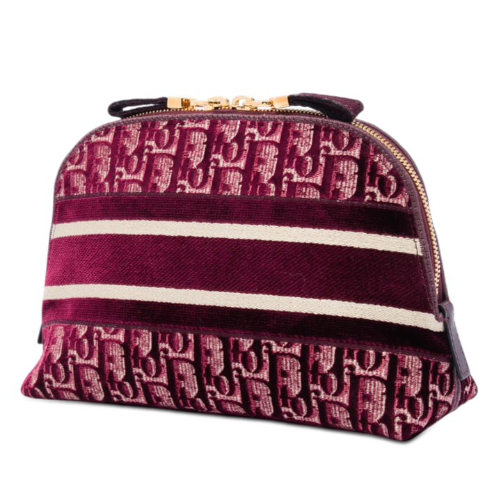 Dior Oblique brodé Velours Cosmetic Pochette
