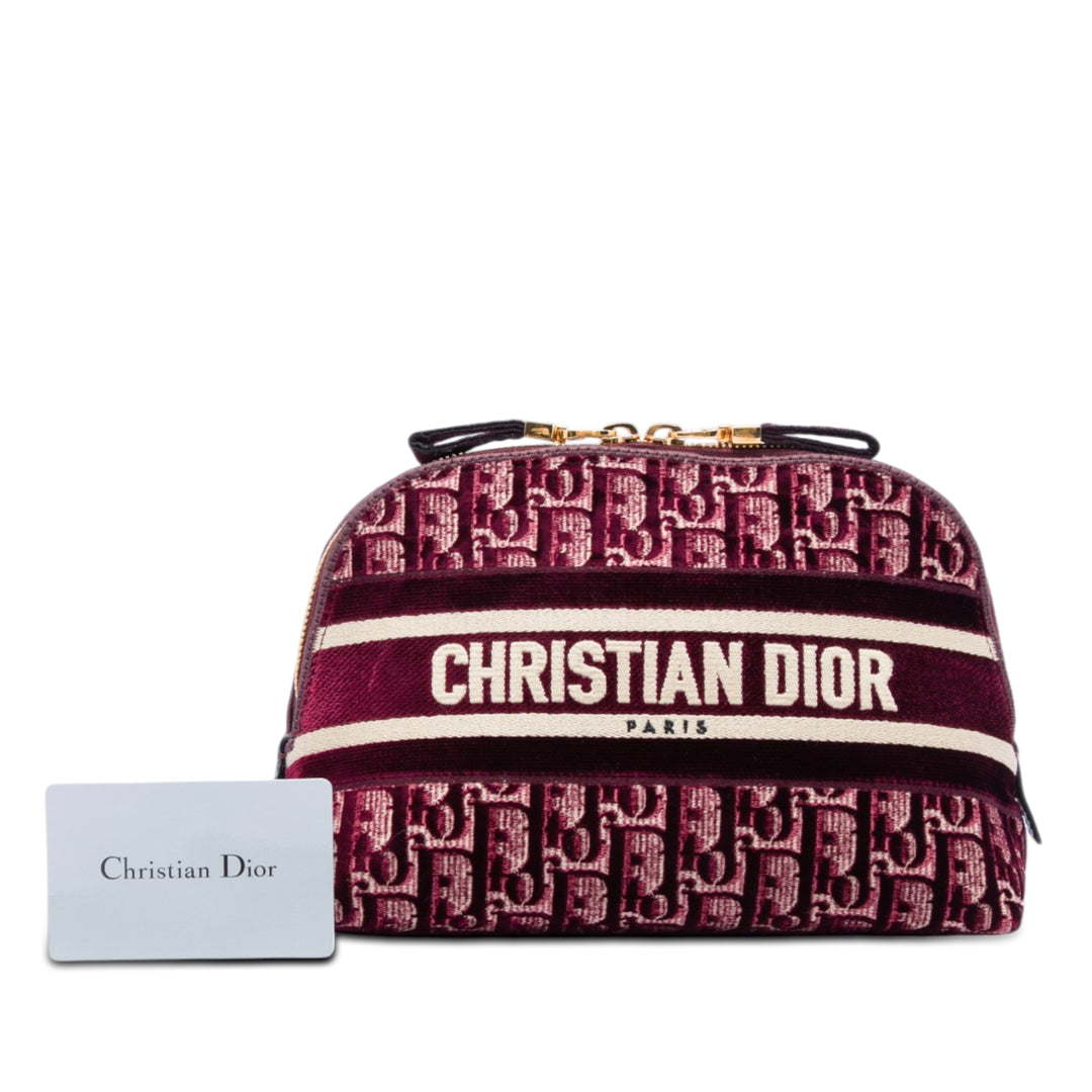 Dior Oblique brodé Velours Cosmetic Pochette