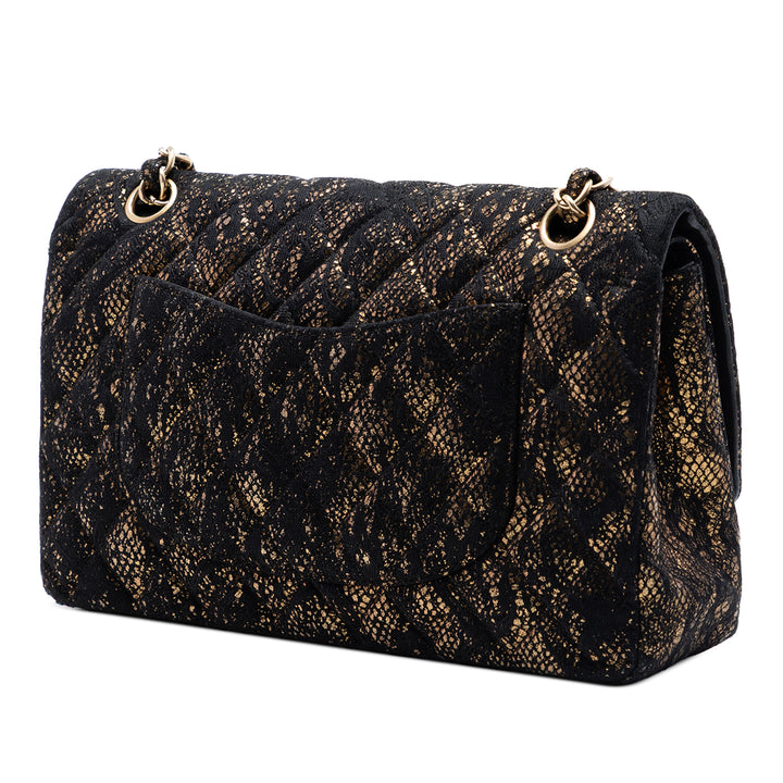 Chanel Medium Matelassé Chevre et Lace Classic Double rabat