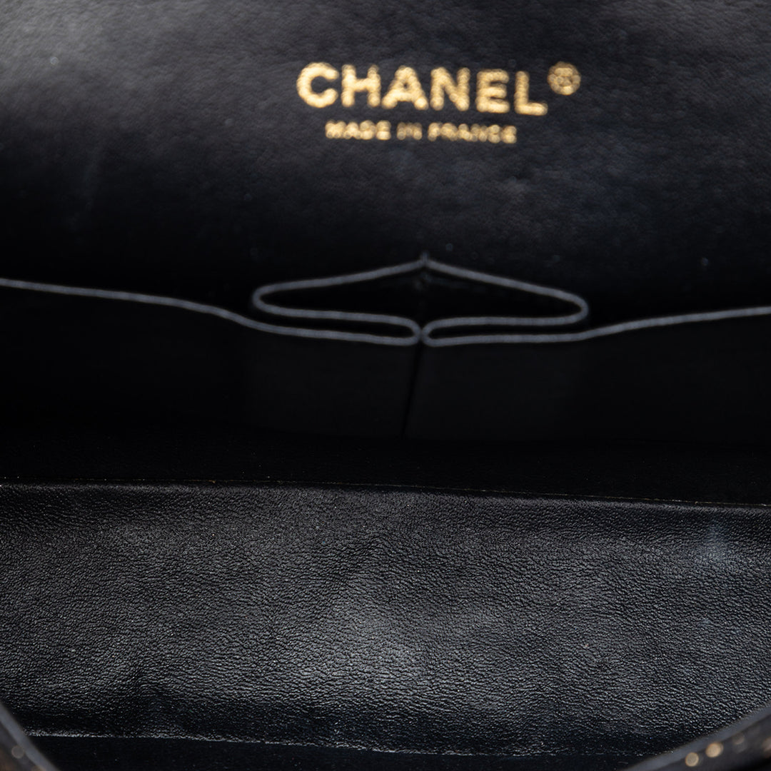 Chanel Medium Matelassé Chevre et Lace Classic Double rabat