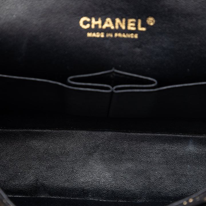 Chanel Medium Matelassé Chevre et Lace Classic Double rabat