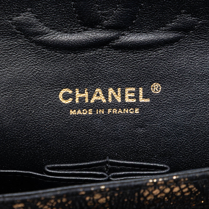 Chanel Medium Matelassé Chevre et Lace Classic Double rabat