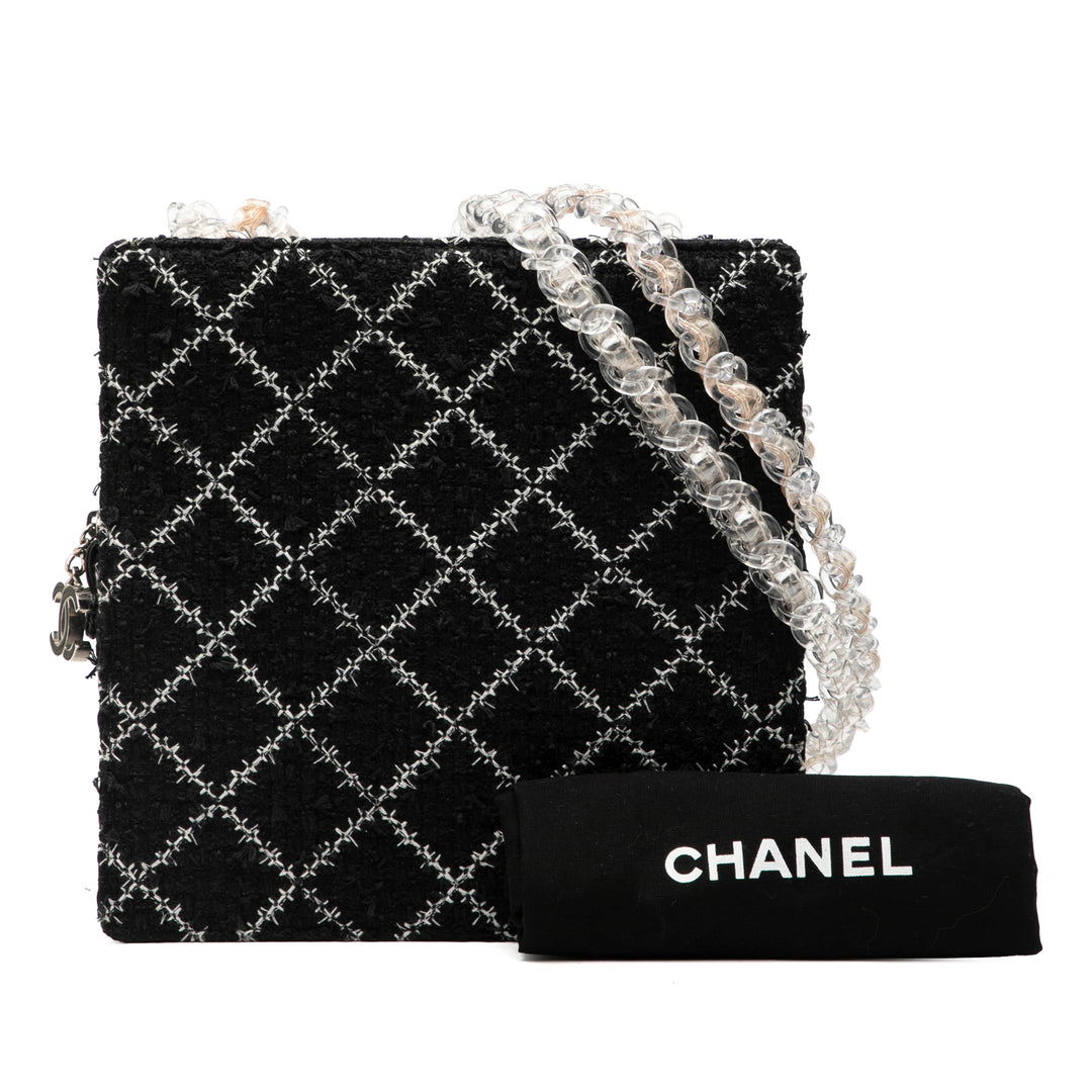 Chanel Tweed et Resin Zipped Chain Shopping Bag