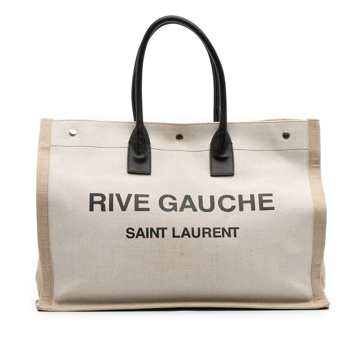 Saint Laurent Toile Rive Gauche Cabas Marron