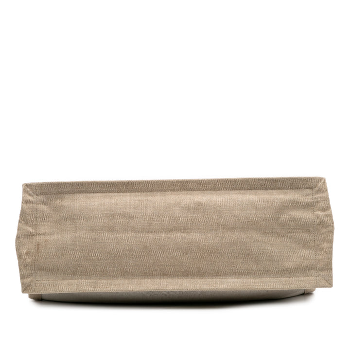 Saint Laurent Toile Rive Gauche Cabas Marron