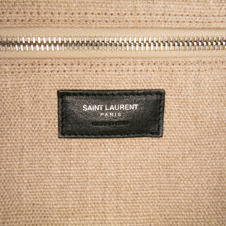 Saint Laurent Toile Rive Gauche Cabas Marron