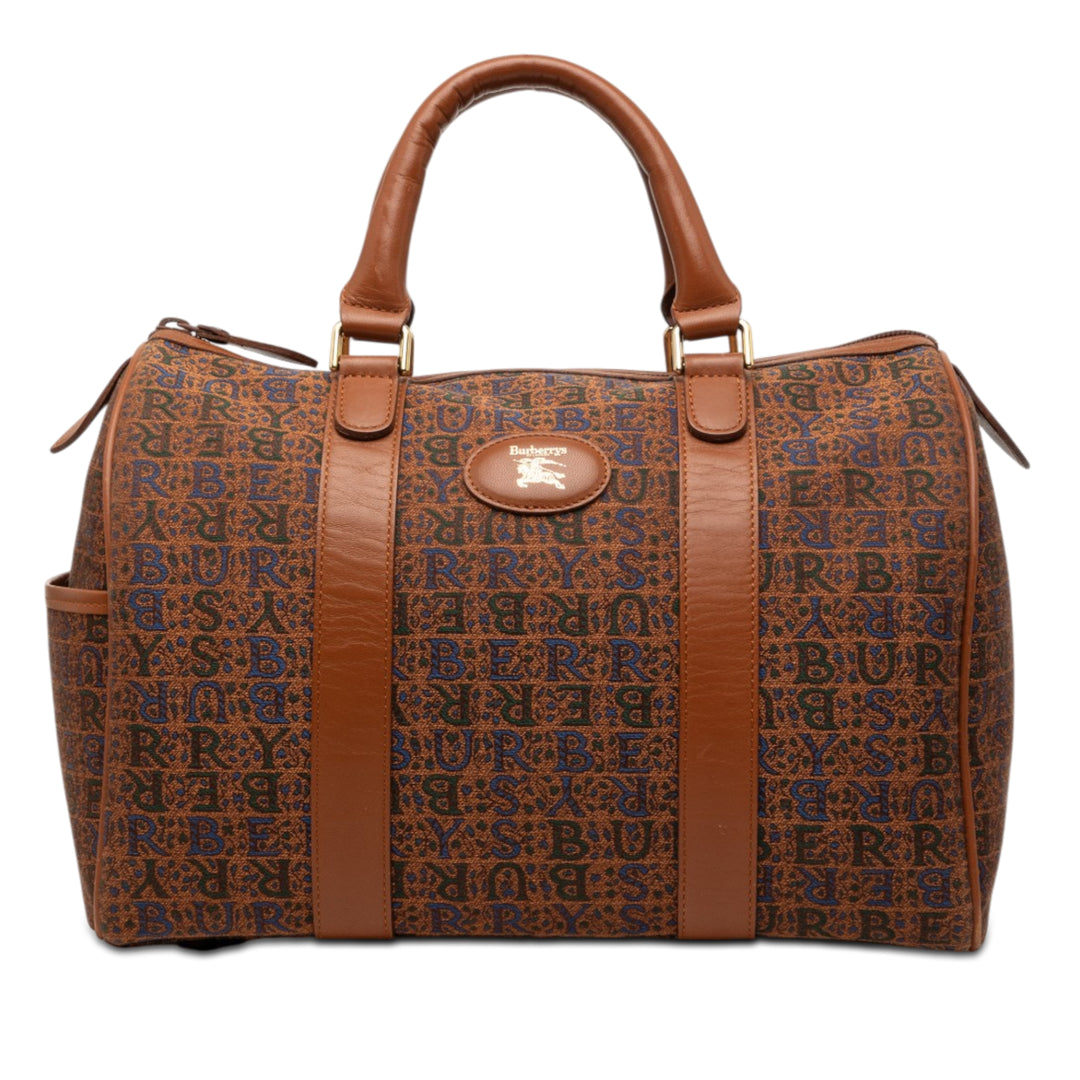 Burberry Logo Imprimé Boston Sac Marron – vue principale – GABY PARIS