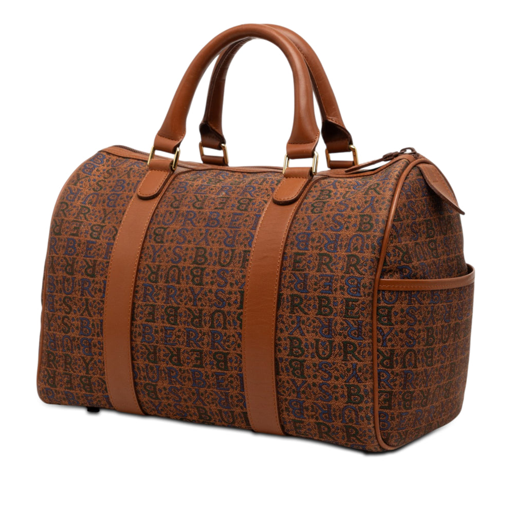 Burberry Logo Imprimé Boston Sac Marron – vue 2 – GABY PARIS
