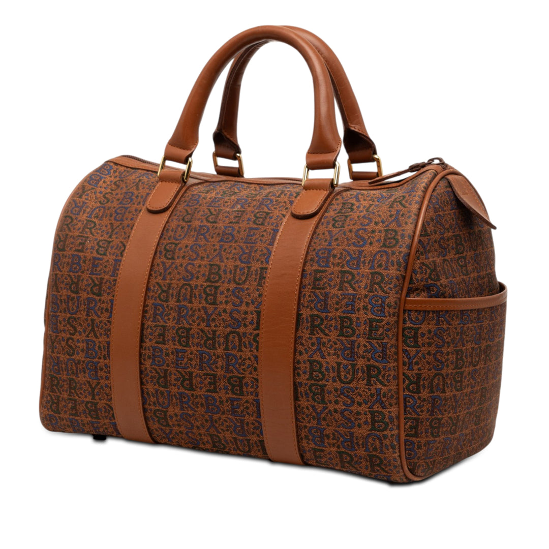 Burberry Logo Imprimé Boston Sac Marron – vue 2 – GABY PARIS