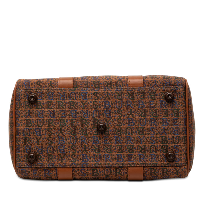 Burberry Logo Imprimé Boston Sac Marron – vue 3 – GABY PARIS