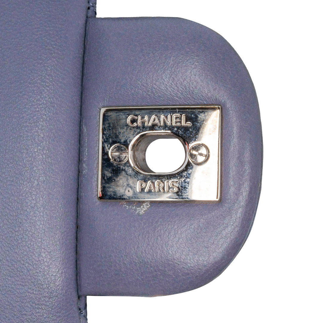 Medium Classic Lambskin Double Flap Purple - Gaby Paris