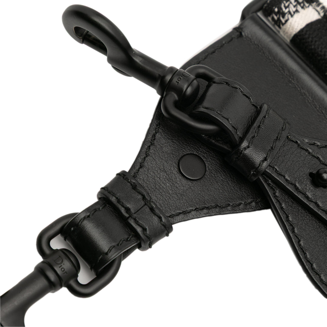 Dior Toile Logo Embroidered Shoulder Strap Noir