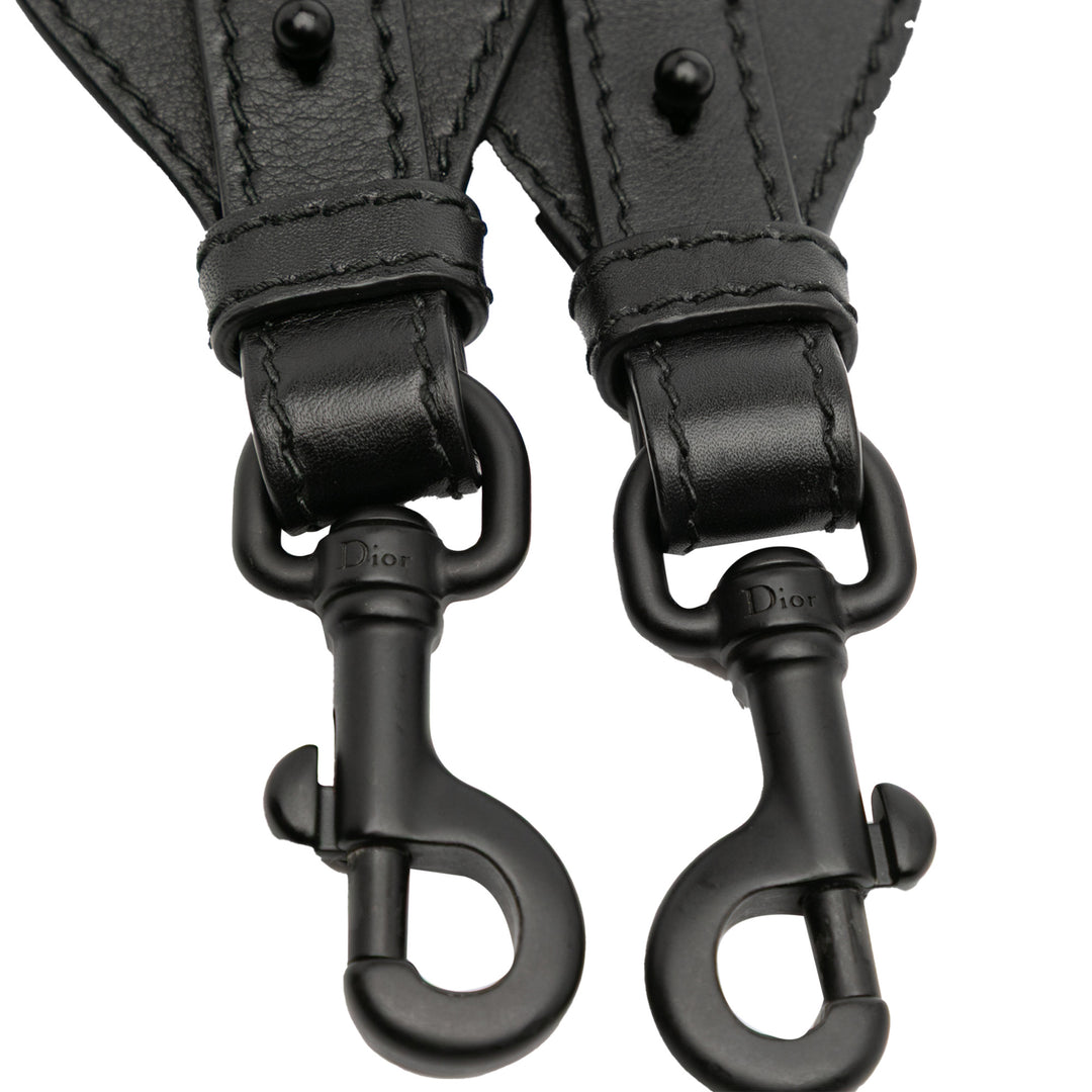 Dior Toile Logo Embroidered Shoulder Strap Noir