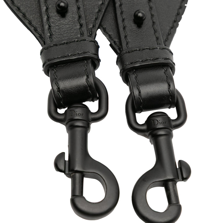 Dior Toile Logo Embroidered Shoulder Strap Noir