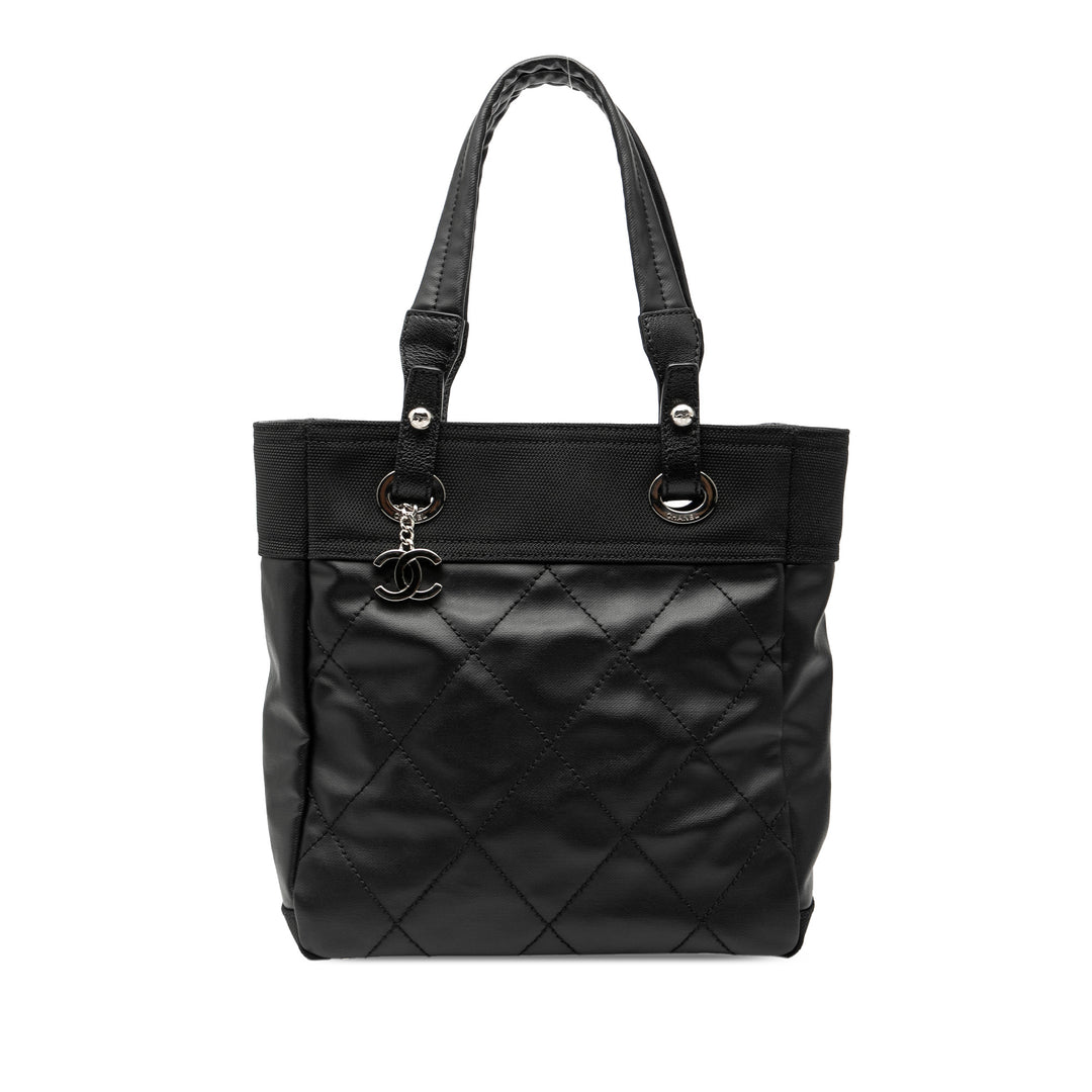 Chanel Small Matelassé Coated Toile Paris Biarritz Cabas