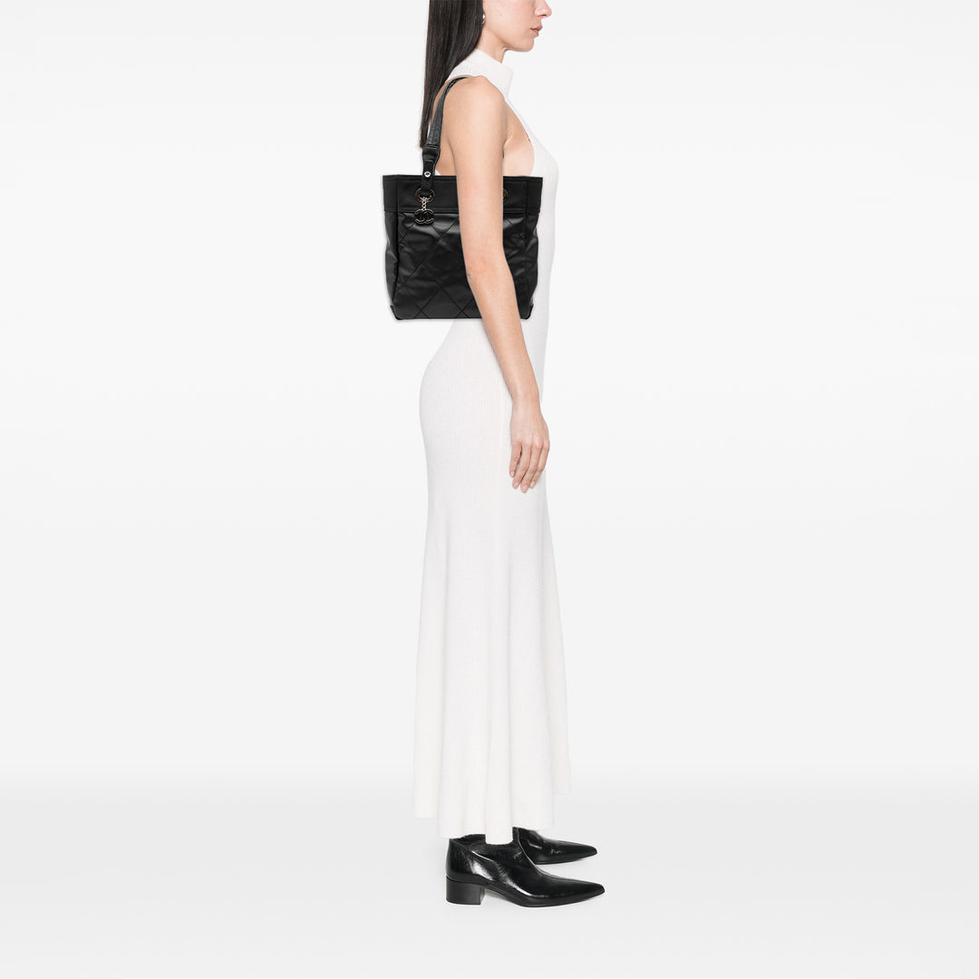 Chanel Small Matelassé Coated Toile Paris Biarritz Cabas
