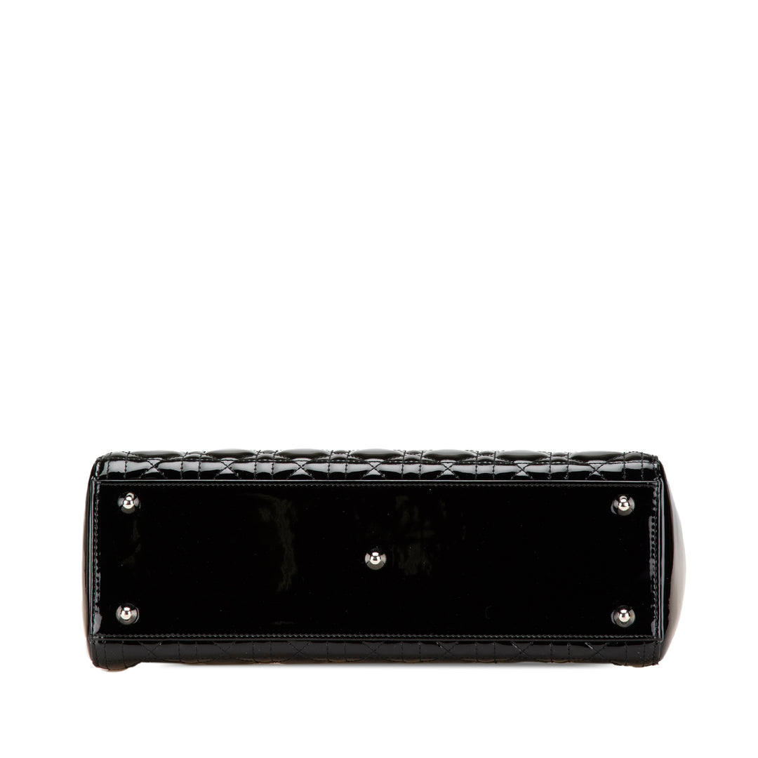 Dior Large Cuir verni Cannage Lady Dior