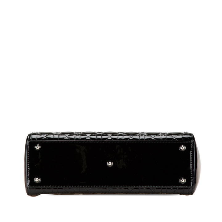 Dior Large Cuir verni Cannage Lady Dior