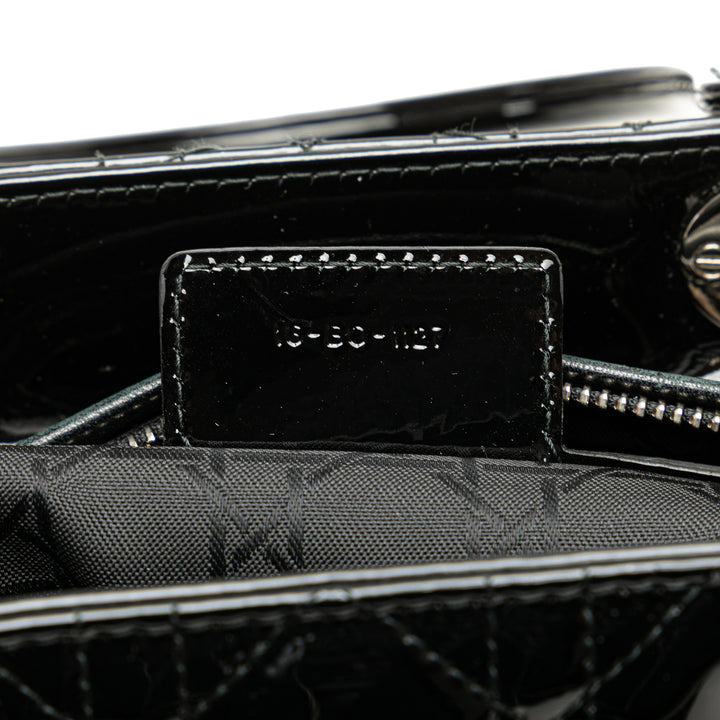 Dior Large Cuir verni Cannage Lady Dior
