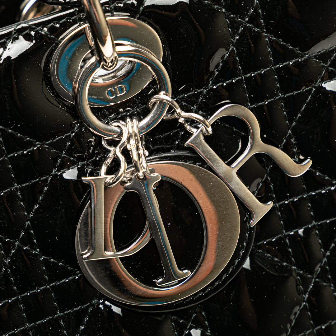 Dior Large Cuir verni Cannage Lady Dior