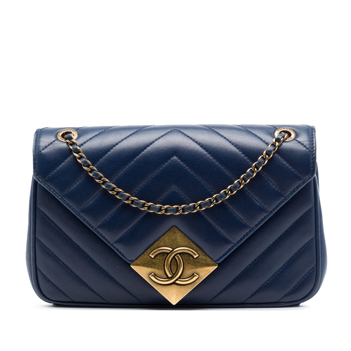 Chanel Chevron Cuir d'agneau Pyramid CC à rabat