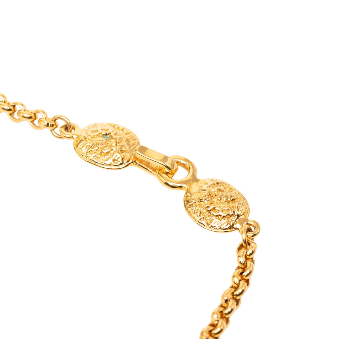 Chanel CC plaqué Medallion Pendant Collier Métal