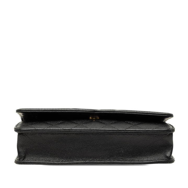 CC Filigree Wallet on Chain Cuir caviar Noir