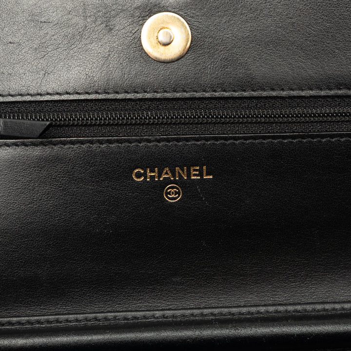 CC Filigree Wallet on Chain Cuir caviar Noir