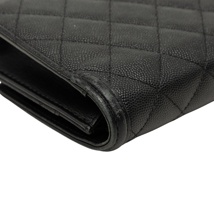 CC Filigree Wallet on Chain Cuir caviar Noir