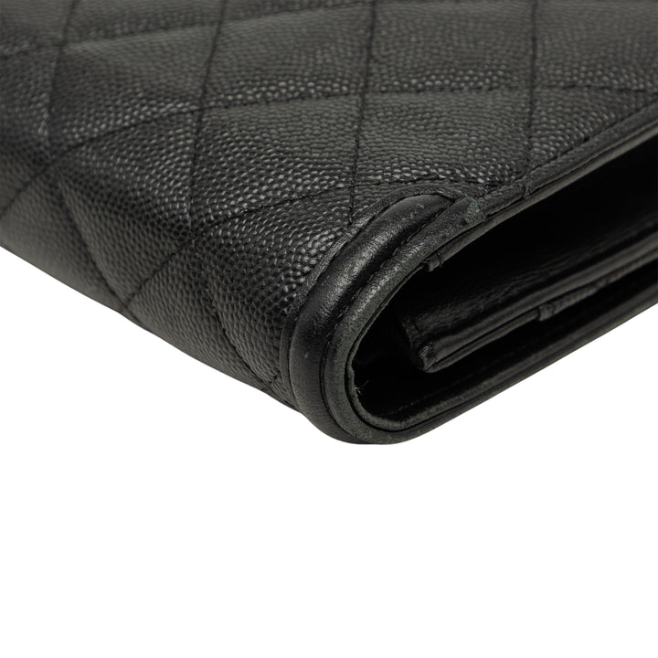 CC Filigree Wallet on Chain Cuir caviar Noir