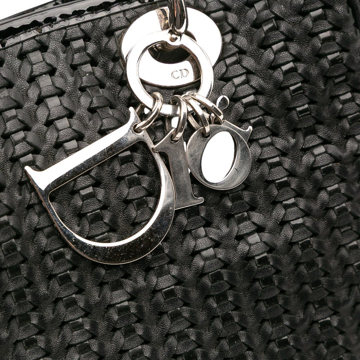 Medium Woven Leather Soft Lady Dior Black - Gaby Paris
