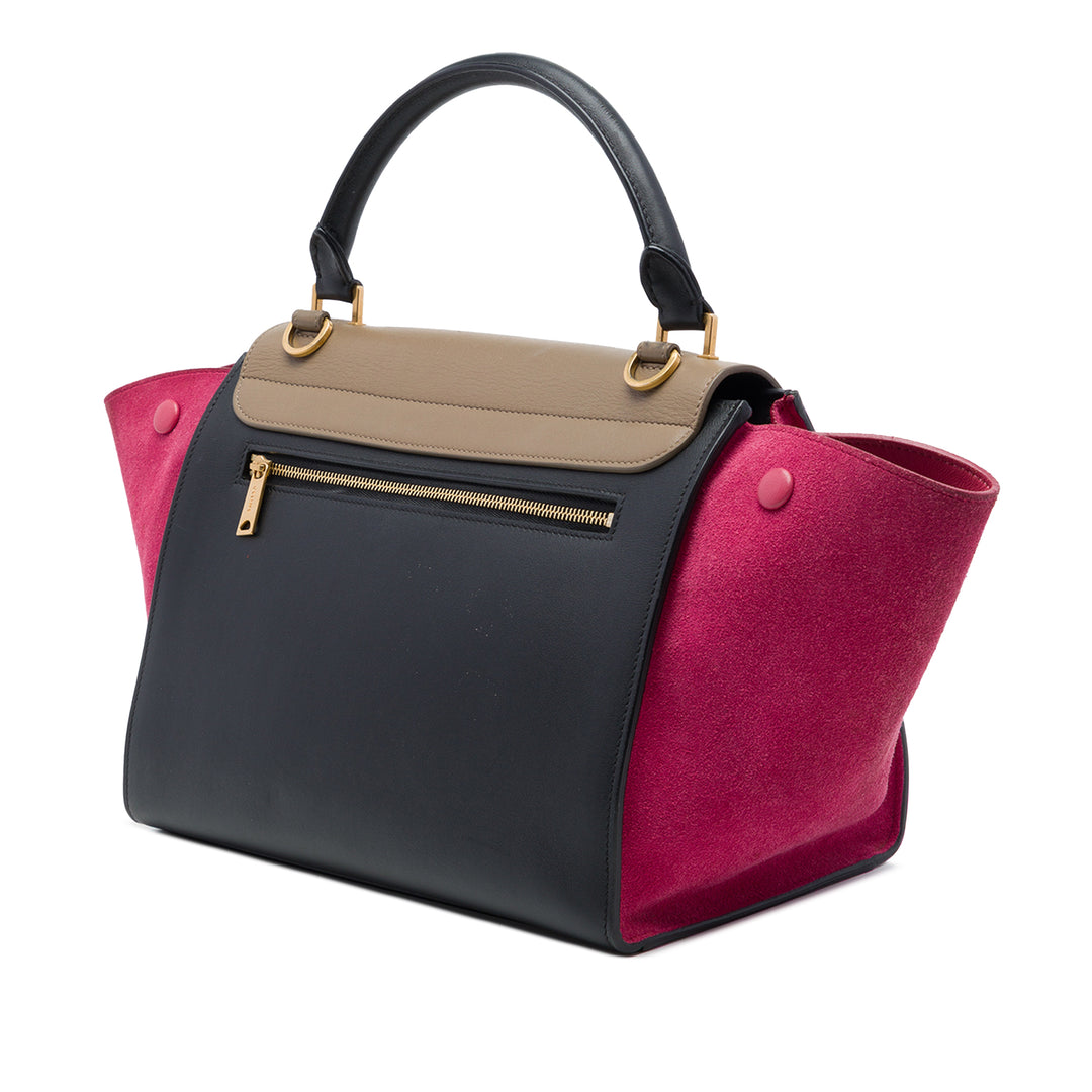 Celine Sac à main Tricolore et Trapeze Petit Cuir de veau Noir – vue 2 – GABY PARIS