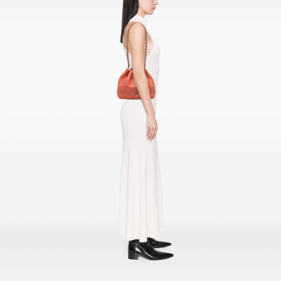 Chanel Medium CC perforé Caviar Drawstring Bucket Sac