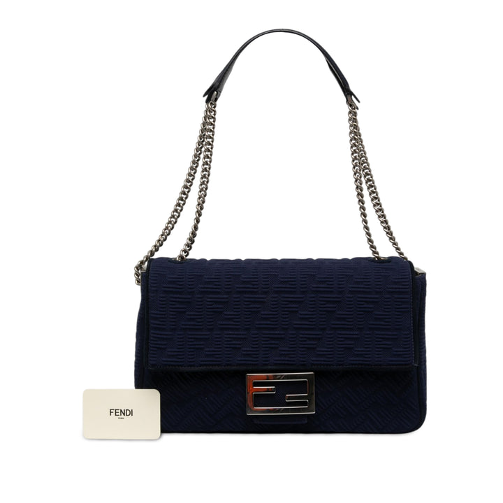 Fendi Zucca embossé Technical Chaîne Midi Baguette Grand Bleu – vue 6 – GABY PARIS