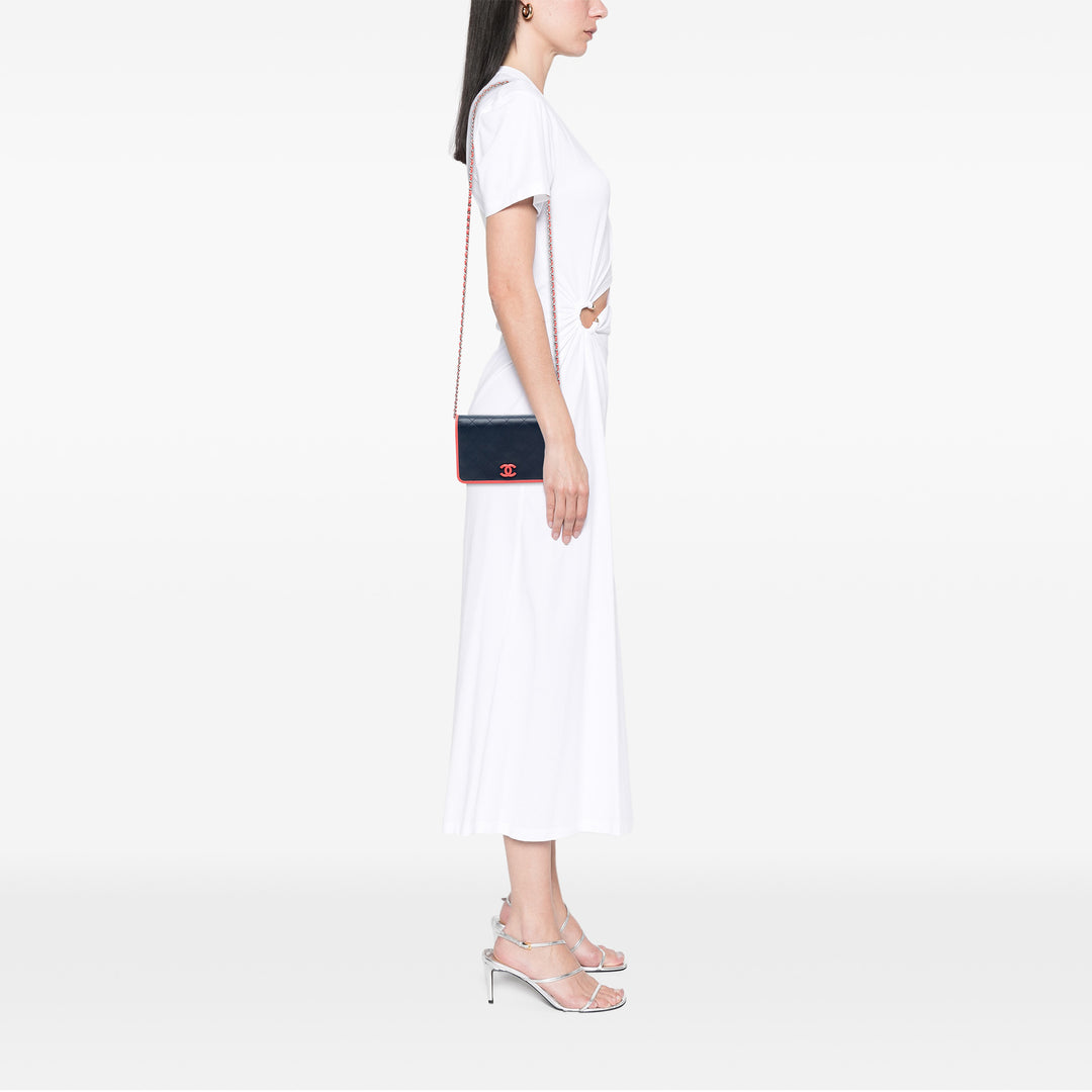 Chanel Matelassé Cuir d’agneau Color Pop CC Wallet on Chain