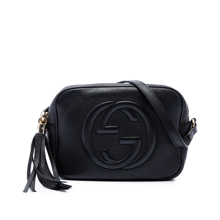 Gucci Sac bandoulière Soho Disco Cuir de veau Noir – vue principale – GABY PARIS