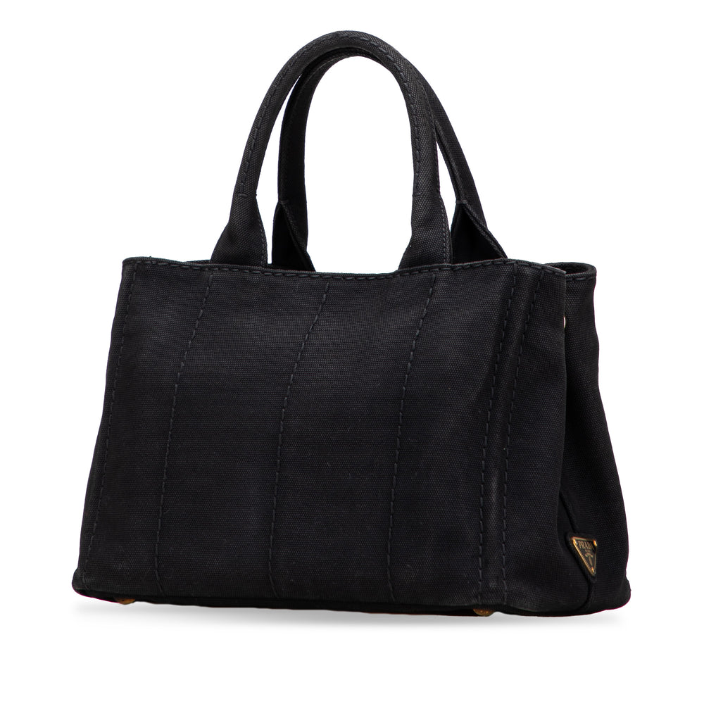 Small Canvas Canapa Logo Satchel Black - Gaby Paris