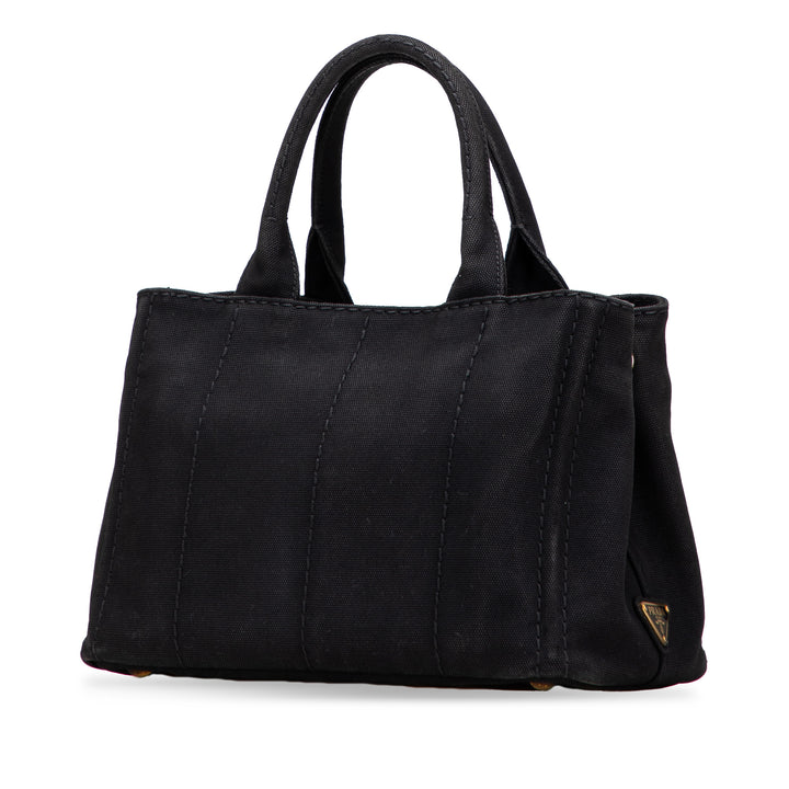 Small Canvas Canapa Logo Satchel Black - Gaby Paris