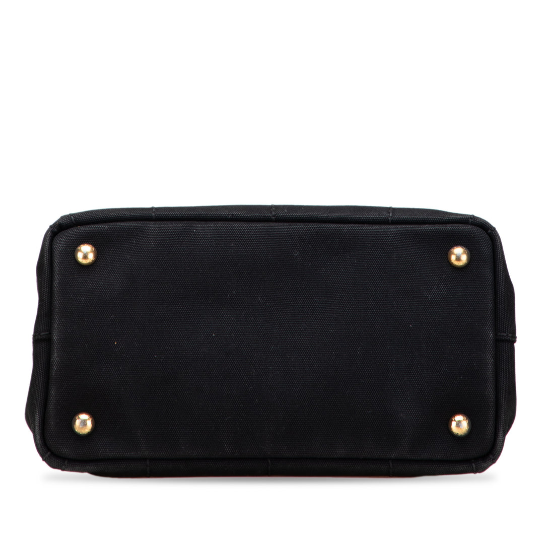 Small Canvas Canapa Logo Satchel Black - Gaby Paris