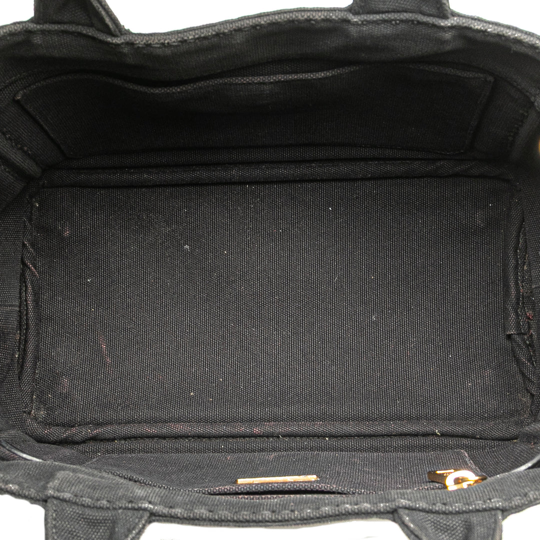 Small Canvas Canapa Logo Satchel Black - Gaby Paris