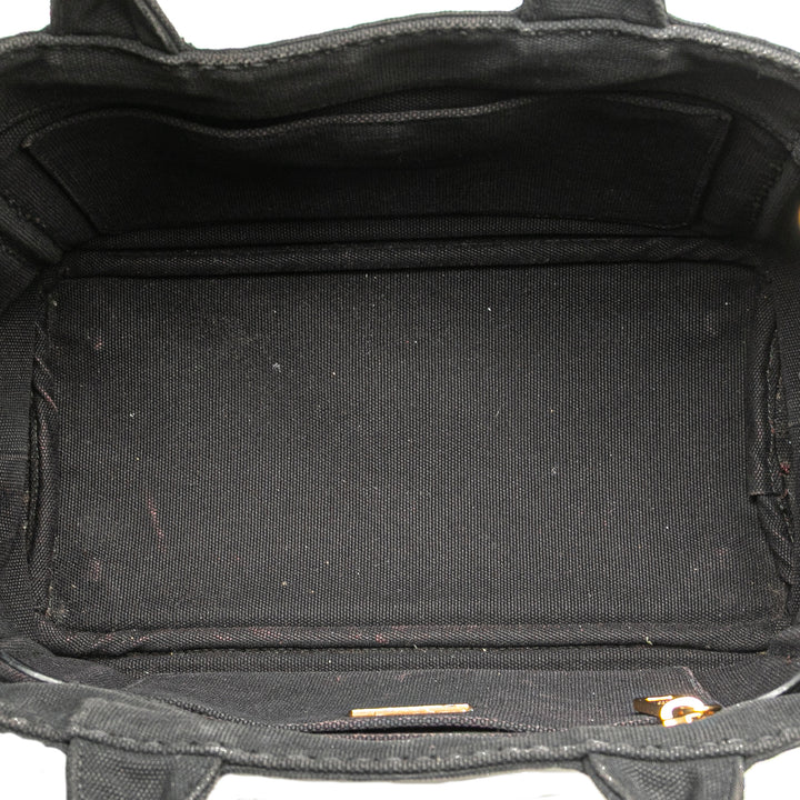 Small Canvas Canapa Logo Satchel Black - Gaby Paris