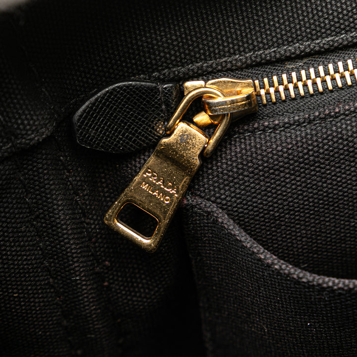 Small Canvas Canapa Logo Satchel Black - Gaby Paris