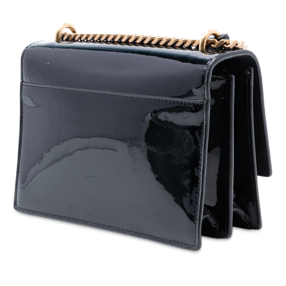 Saint Laurent Small Cuir verni Monogram Sunset Sac porté croisé