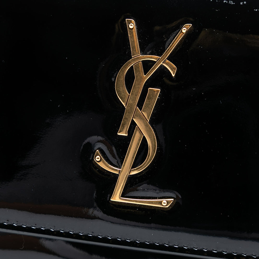 Saint Laurent Small Cuir verni Monogram Sunset Sac porté croisé