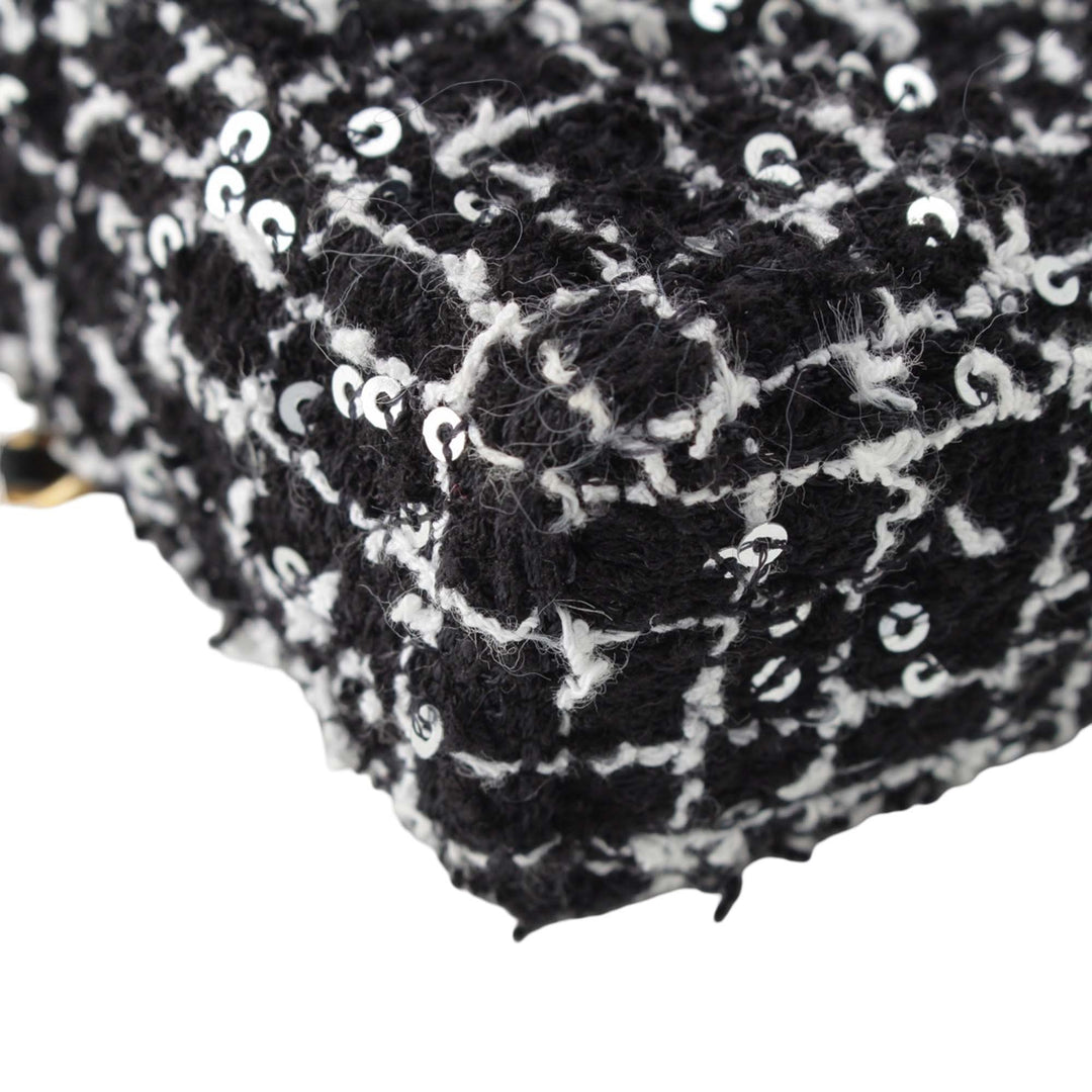 Kelly Pochette avec chaîne Nano Tweed Noir