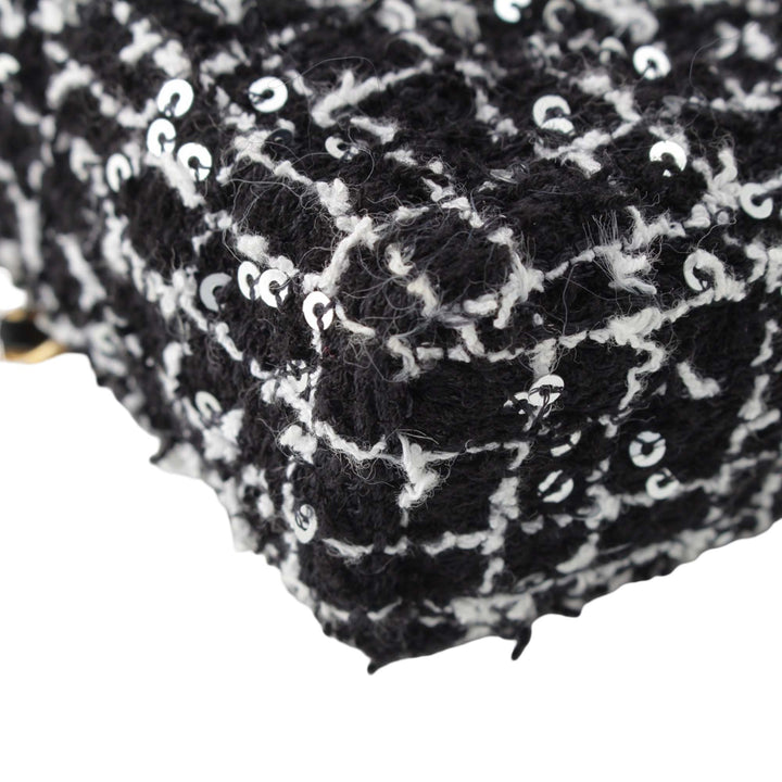 Kelly Pochette avec chaîne Nano Tweed Noir