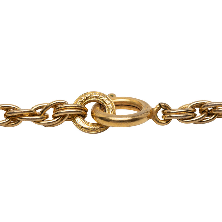 Chanel plaqué CC Rhinestone Pendant Collier