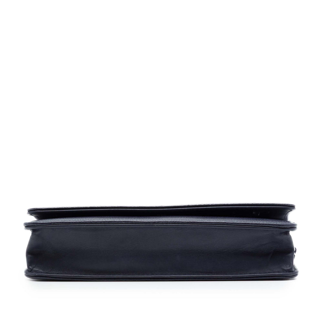 CC Wallet on Chain Cuir caviar Bleu
