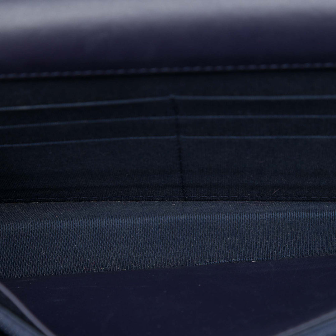 CC Wallet on Chain Cuir caviar Bleu